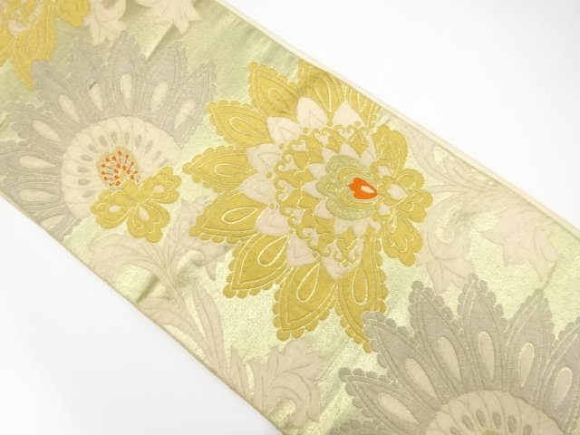 JAPANESE KIMONO / ANTIQUE FUKURO OBI / SILK / WOVEN ARABESQUE